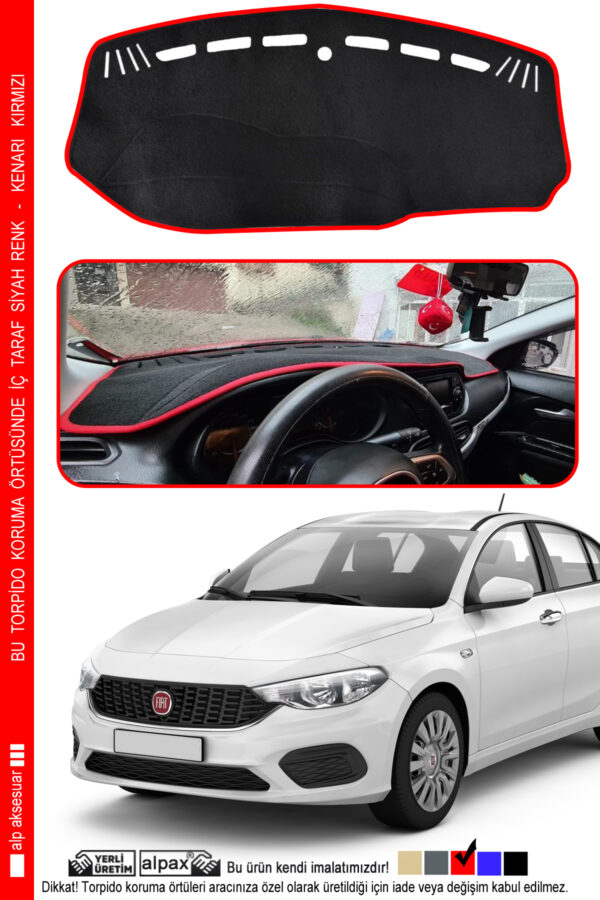 Fiat Egea Torpido Koruma Halısı 2007-2015 Modele Özel Üretim EKRANSIZ - Kenarı Bej