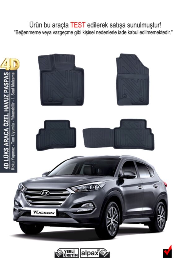 Hyundai Tucson 4D Havuzlu Paspas 2021 ve Sonrası Modele Özel Tam Uyum