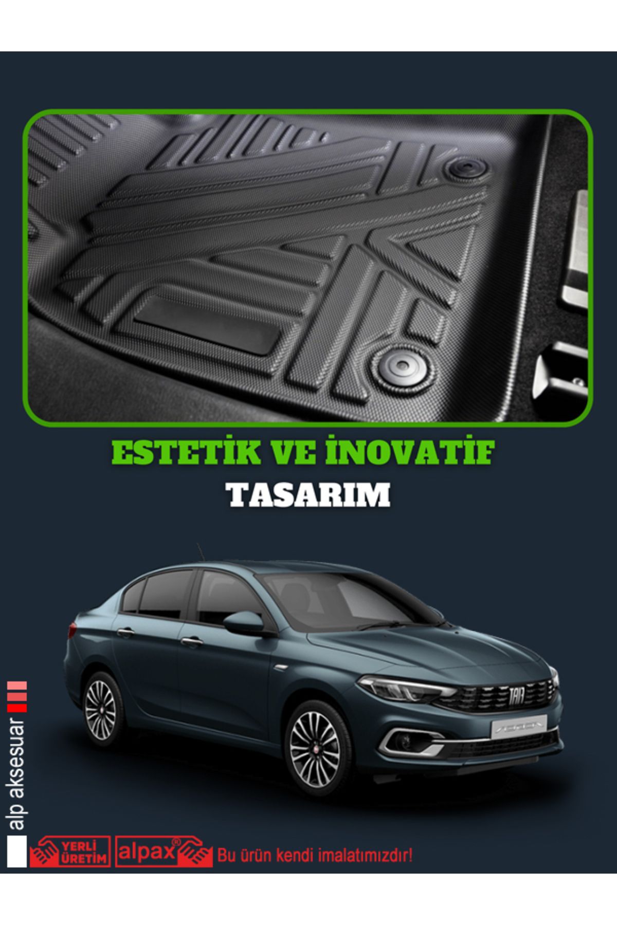 Egea Uyumlu 4d Paspas 2015-2025 Arası Sedan Modellere Tam Uyumlu Set