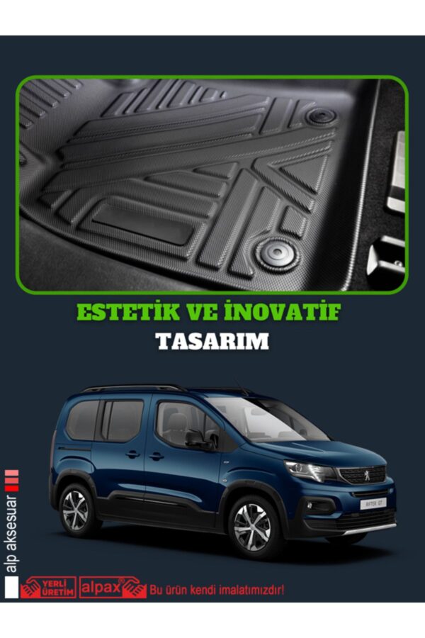 Peugeot Rifte Araca Özel 4D Lüx Havuzlu Paspas Seti