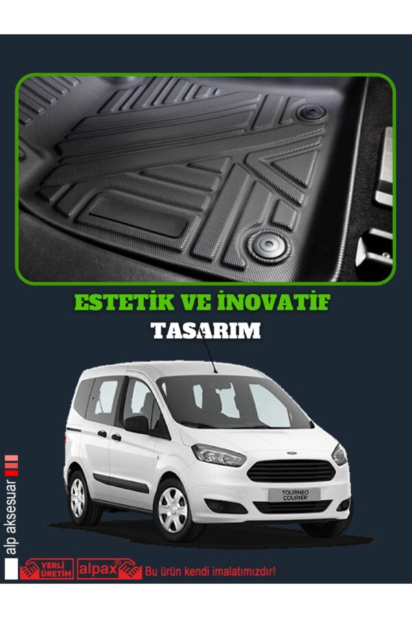 Ford Tourneo Courier Paspas - 2014-2023 Arası Modellere Özel 4D Lüx Havuzlu Paspas Seti