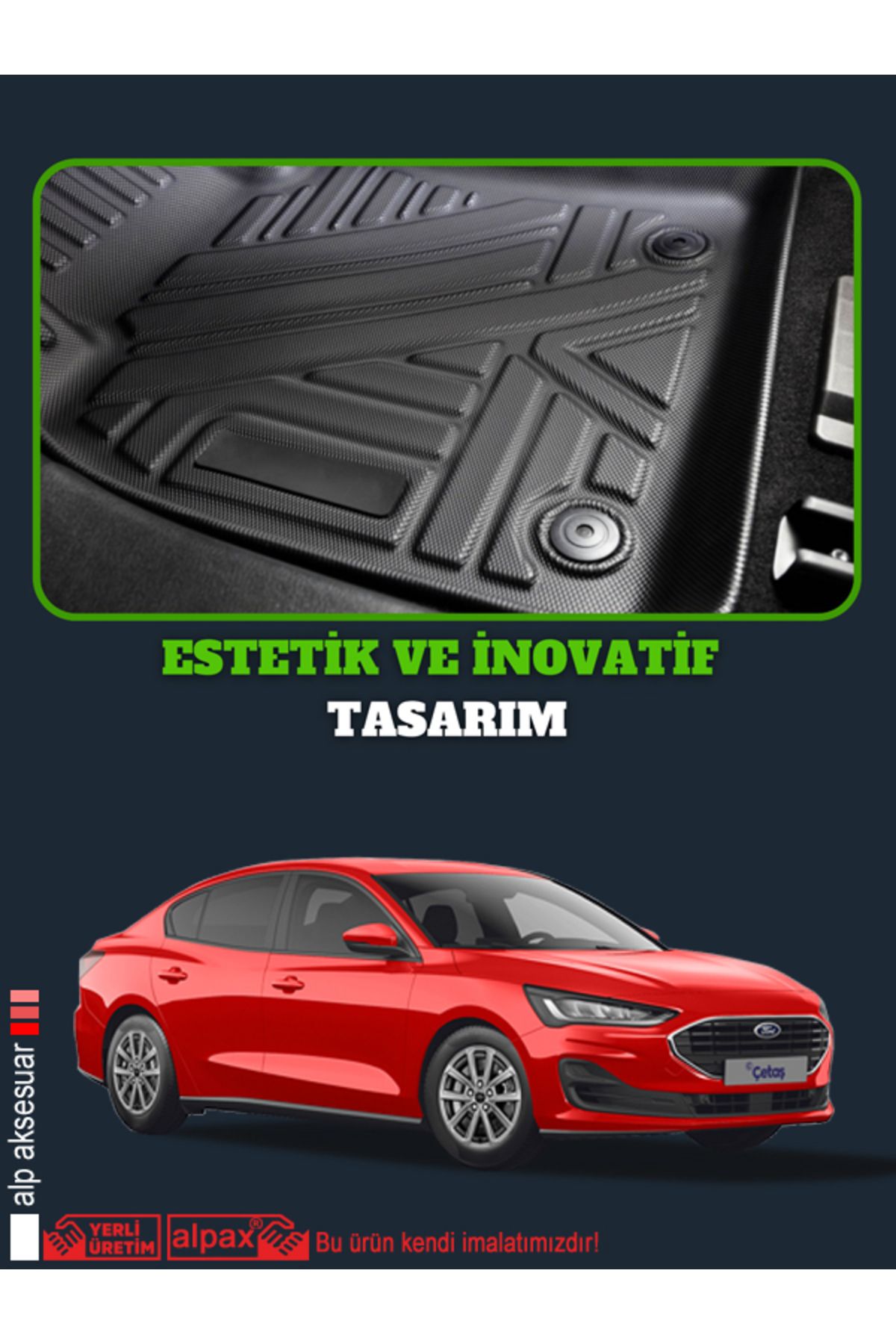 Ford Focus Uyumlu Paspas - 2018 Model ve Üzeri 4d Lüx Havuzlu Paspas Seti