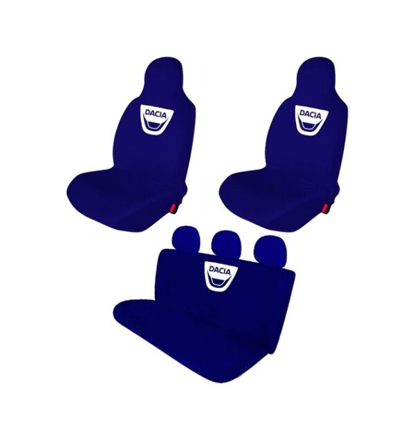 Dacia Sandero Penye Oto Koltuk Kılıfı - Marka Logo Baskılı - Lacivert