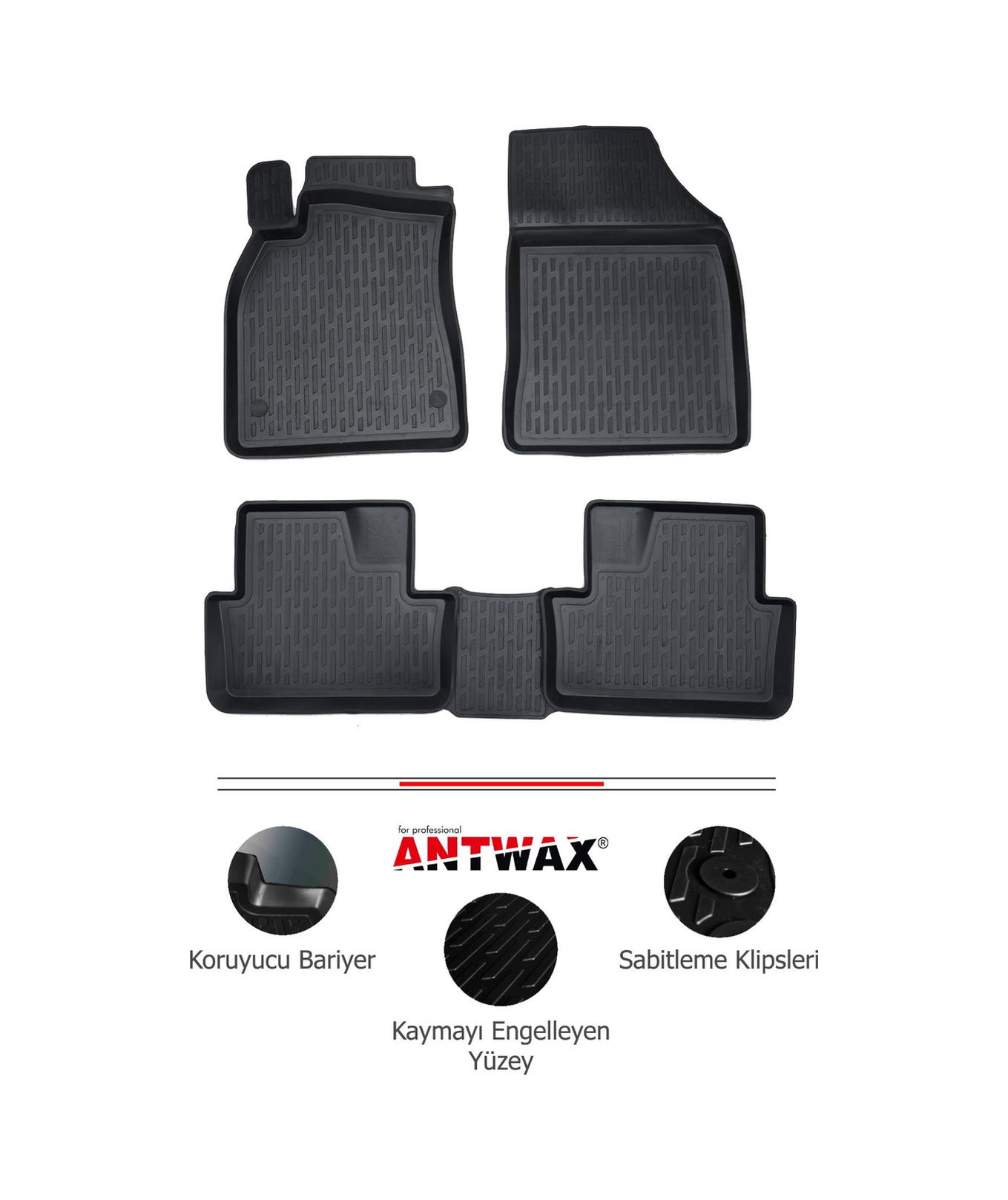 Volkswagen Polo Araca Özel 2017 ve Üstü Modeller İçin 3D Havuzlu Paspas